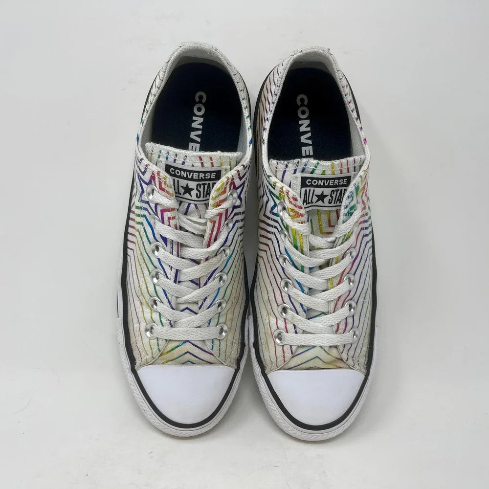 Converse All Star Sneakers Rainbow Star Women's 8 White 8.2.4:I.8.3